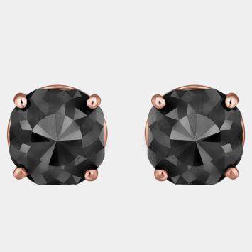 14K Rose Gold Black Stone Stud Earrings (Appox 5.00 cts)