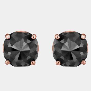 14K Rose Gold Black Stone Stud Earrings (Appox 6.00 cts)