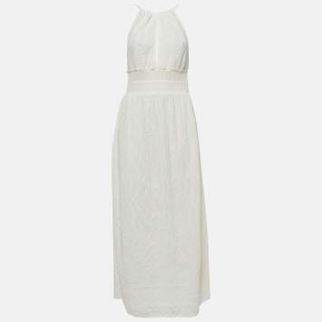 Pre Owned M Missoni White Patterned Knit Sleeveless Midi Dress M