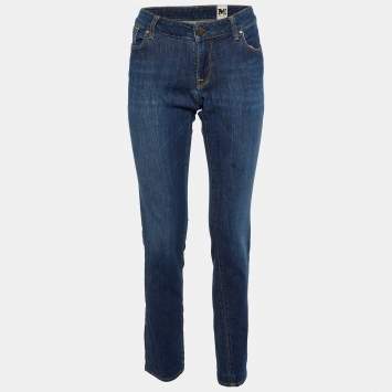 Pre Owned M Missoni Denim Blue Cotton Skinny Fit Jeans L/Waist 33"
