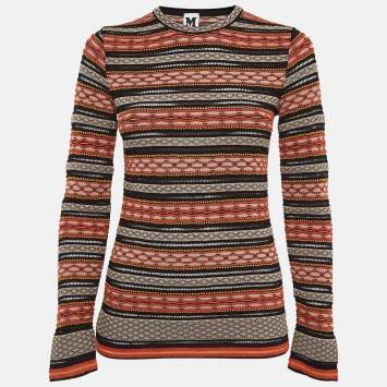 Pre Owned M Missoni Multicolor Patterned Knit Top S