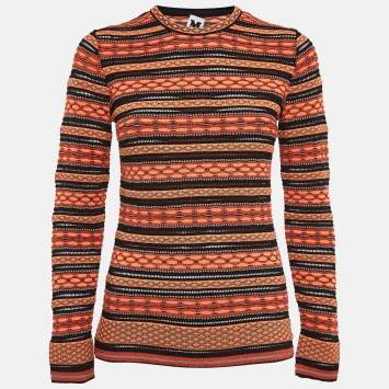 Pre Owned M Missoni Multicolor Patterned Knit Top M