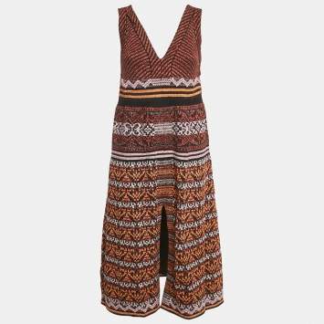 Pre Owned M Missoni Metallic Lurex Knit Sleeveless Dress M