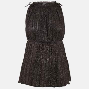 Pre Owned M Missoni Metallic Patterned Lurex Knit Sleeveless Top M