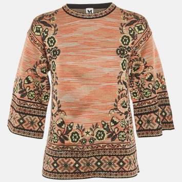 Pre Owned M Missoni Multicolor Patterned Knit Top M