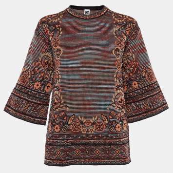 Pre Owned M Missoni Multicolor Patterned Knit Top M