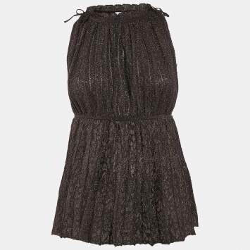 Pre Owned M Missoni Purple Lurex Knit Sleeveless Tunic Top M