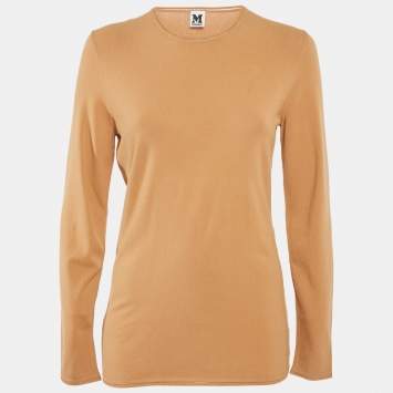 Pre Owned M Missoni Beige Stretch Knit Crewneck Sweatshirt S