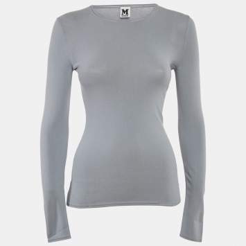 مملوكة مسبقًا M Missoni Grey Stretch Knit Crewneck Sweatshirt M