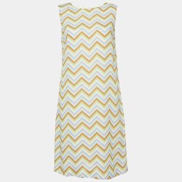 Pre Owned M Missoni Multicolor Printed Crepe Mini Dress S