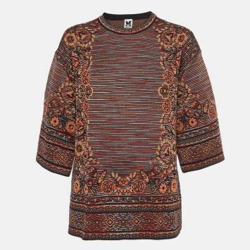 Pre Owned M Missoni Multicolor Patterned Bell Sleeves Top L