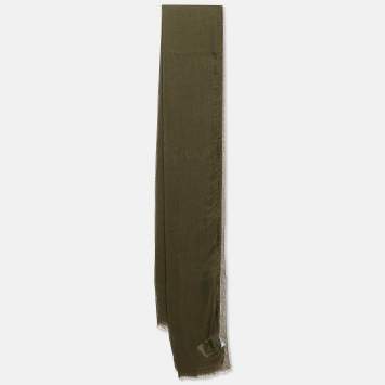 Pre Owned M Missoni Khaki Green Modal Shawl One Size 