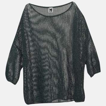 Pre Owned M Missoni Lurex Patterned Knit Oversized Top S