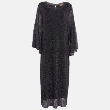 Pre Owned M Missoni Metallic Lurex Knit Kimono Dress M