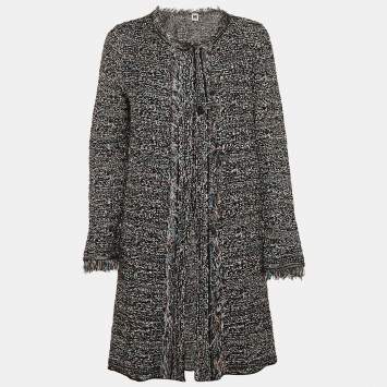Pre Owned M Missoni Black Tweed Button Front Cardigan M
