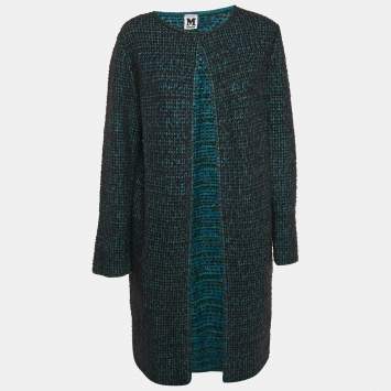 Pre Owned M Missoni Multicolor Patterned Knit Long Cardigan M