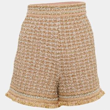 Pre Owned M Missoni Gold/Pink Lurex Tweed Shirt S