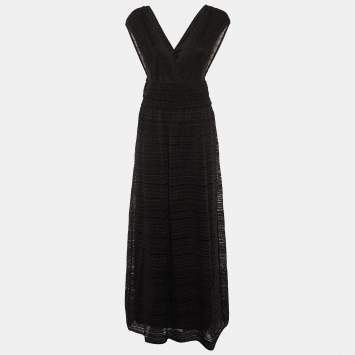 M Missoni Black Lurex Knit Sleeveless Maxi Dress M