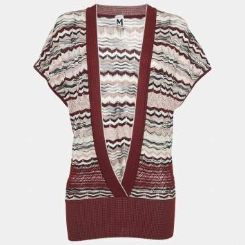 M Missoni Patterned Knit Wool Blend Top S