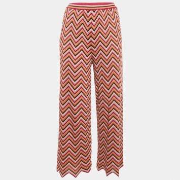 M Missoni Pink Zig Zag Lurex Knit Trousers L