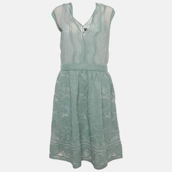 مملوكة مسبقًا فسستان قصير بحياكة لوركس بنمط أزرق إم ميسوني مقاس كبير - لارج