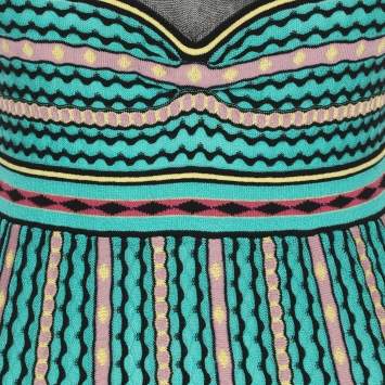 Pre Owned M Missoni Multicolor Stretch Knit Sleeveless Midi Dresses S