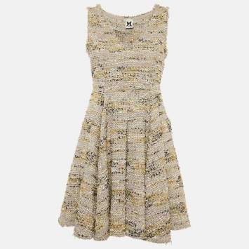 Pre Owned فستان ميسوني متعدد الألوان تريكو لوريكس بلا أكمام بطيات قصير مقاس متوسط - ميديم