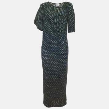 Pre Owned M Missoni Multicolour Dobby Knit Maxi Dress S