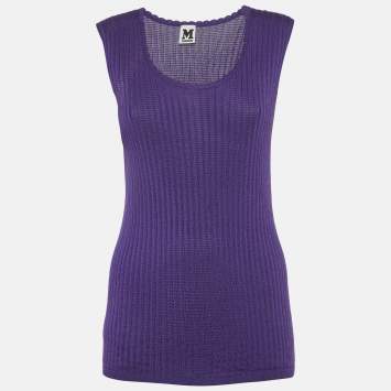 Pre Owned M Missoni Purple Knit Tank Top L