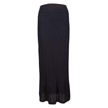 Pre Owned M Missoni Purple Patterned Knit Maxi Skirt M