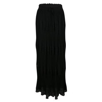 Pre Owned M Missoni Black Lurex Perforated Knit Pleated Skirt M