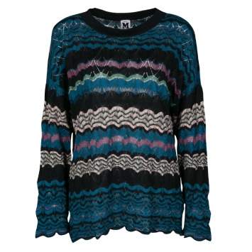 Pre Owned M Missoni Multicolor Patterned Perforated Knit Sweater S