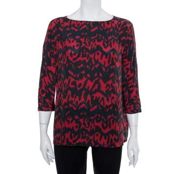 Pre Owned M Missoni Multicolor Printed Silk Oversized Top S