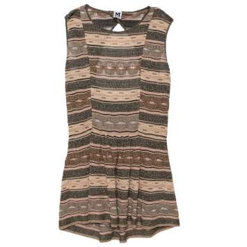 Pre Owned M Missoni Multicolor Lurex Knit Open Back Detail Mini Dress L