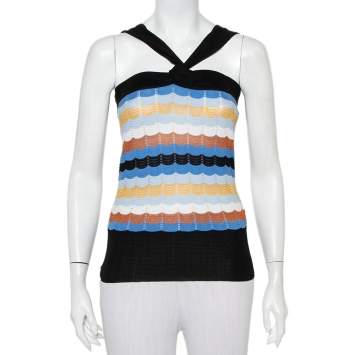 Pre Owned M Missoni Multicolor Patterned Knit Tank Top M