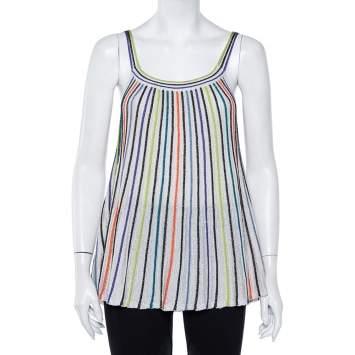 مملوكة مسبقًا M Missoni Multicolor Striped Lurex Knit Tank Top M