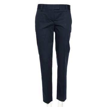 Pre Owned M Missoni Navy Blue Cotton Formal Trousers L 