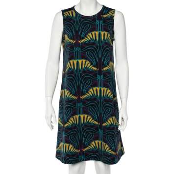 Pre Owned M Missoni Purple Scuba Print Jersey Sleeveless Dress L