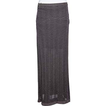 Pre Owned M Missoni Multicolor patterned Lurex Knit Maxi Skirt M