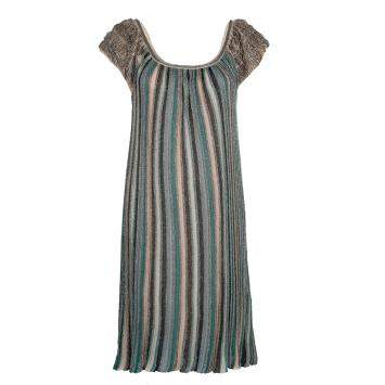مملوكة مسبقًا M Missoni Multicolor Lurex Knit Fringed Sleeve Dress S