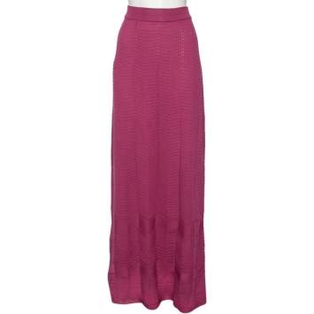 Pre Owned M Missoni Purple Knit Maxi Skirt M