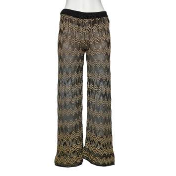 Pre Owned M Missoni Multicolor Lurex Knit Palazzo Pants S