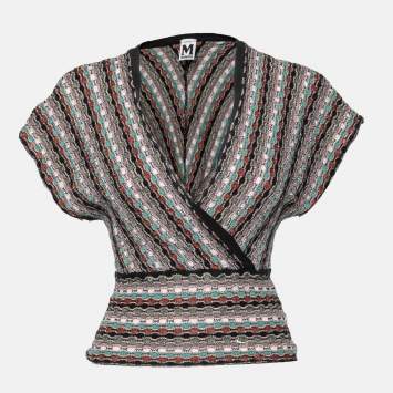Pre Owned M Missoni Multicolor Patterned Lurex Knit Top M