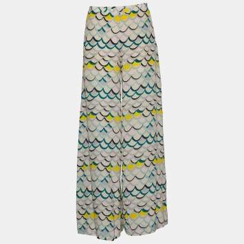 Pre Owned M Missoni Multicolor Printed Silk Palazzo Pants S