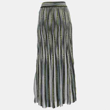 Pre Owned M Missoni Multicolor Patterned Lurex Knit Maxi Skirt M