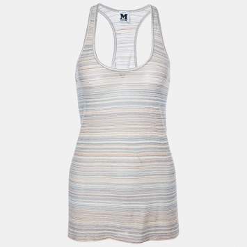 Pre Owned M Missoni Multicolor Lurex Knit Racer Back Tank Top M