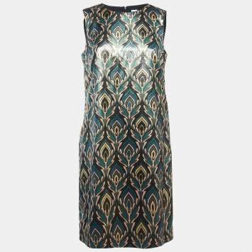 Pre Owned M Missoni Multicolor Printed Lurex Sleeveless Mini Dress M