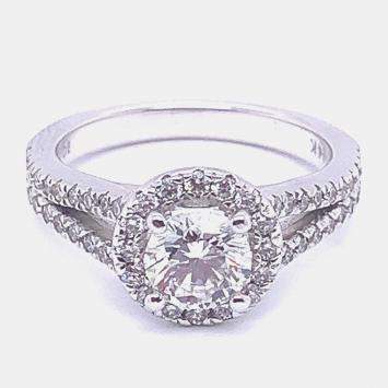Pre Owned 1.50Ct Halo Engagement Bridal Ring EU 48