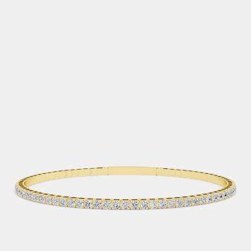 Pre Owned 14K Flex 6.5" Lab Grown Diamond Bangle (2.00 Ctw)