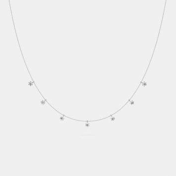 Pre Owned 14K 7 White Lab Grown Diamond Stone 18" Pendant (1.50 Ctw)